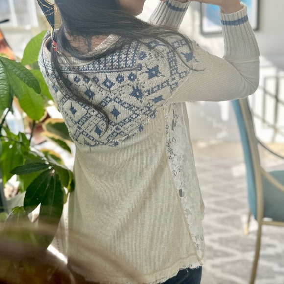 Free People cabin in the woods waffle knit shirt - Picture 3 of 6